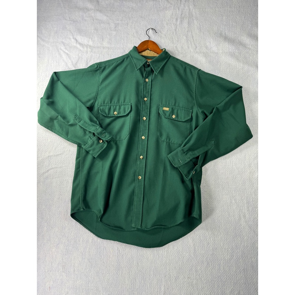 Remington Outdoor Clothing Mens Forest Green Button Down Corduroy Collar XL